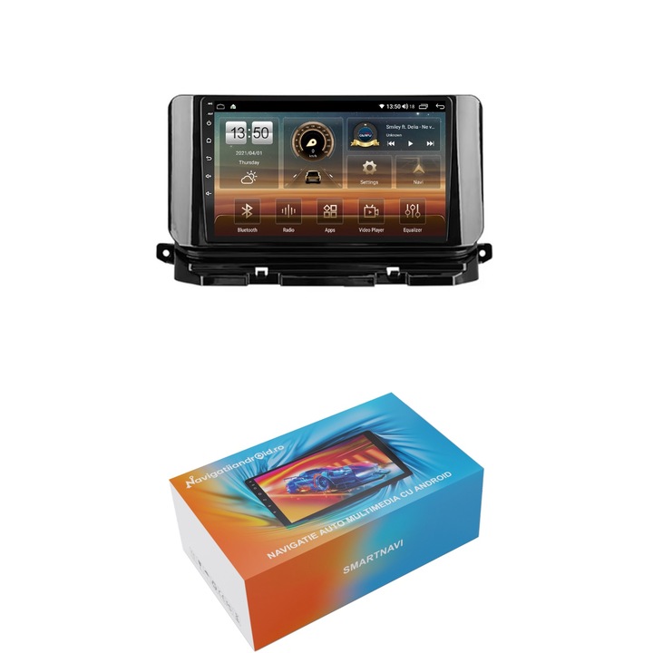 Navigatie SmartNavi cu Android Skoda Octavia IV dupa 2019, 4GB RAM, Radio GPS Dual Zone, Display HD QLED 10", Carplay si Android Auto, Wi-Fi si slot SIM 4G, Bluetooth, MirrorLink, USB