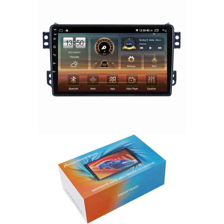 Navigatie SmartNavi cu Android Opel Agila 2007 - 2014, 4GB RAM, Radio GPS Dual Zone, Display HD QLED 9", Carplay si Android Auto, Wi-Fi si slot SIM 4G, Bluetooth, MirrorLink, USB