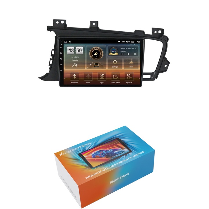 Navigatie SmartNavi cu Android Kia Optima I 2010 - 2015, 4GB RAM, Radio GPS Dual Zone, Display HD QLED 9", Carplay si Android Auto, Wi-Fi si slot SIM 4G, Bluetooth, MirrorLink, USB