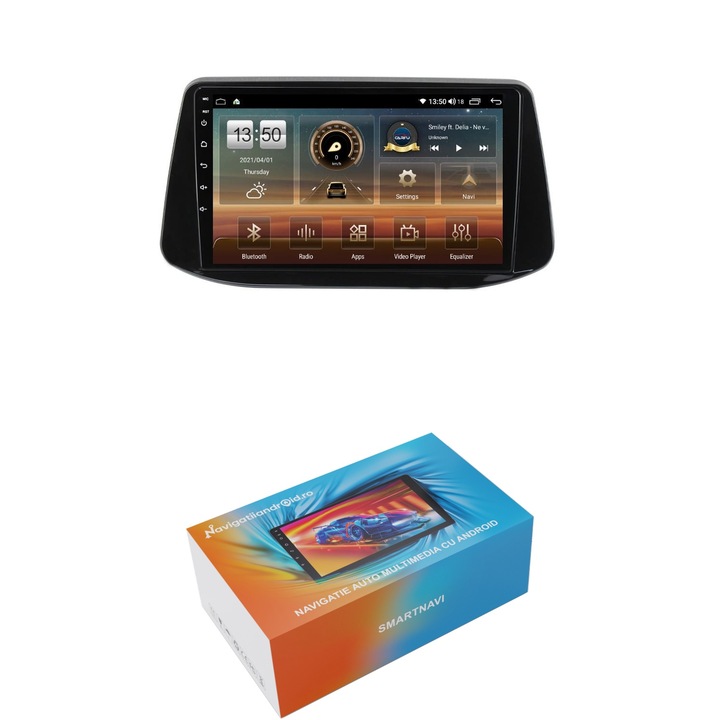 Navigatie SmartNavi cu Android Hyundai i30 dupa 2017, 4GB RAM, Radio GPS Dual Zone, Display HD QLED 9", Carplay si Android Auto, Wi-Fi si slot SIM 4G, Bluetooth, MirrorLink, USB