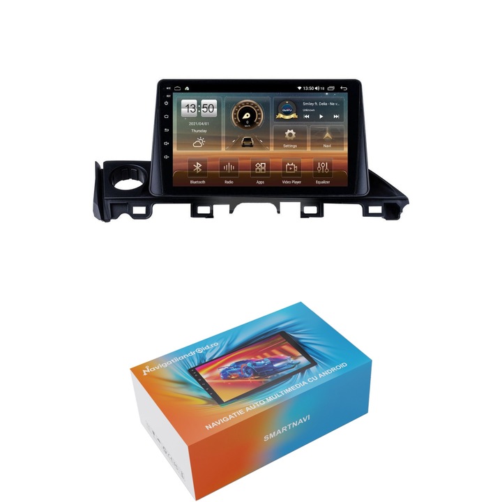 Navigatie SmartNavi cu Android Mazda 6 2015 - 2018, 4GB RAM, Radio GPS Dual Zone, Display HD QLED 9", Carplay si Android Auto, Wi-Fi si slot SIM 4G, Bluetooth, MirrorLink, USB