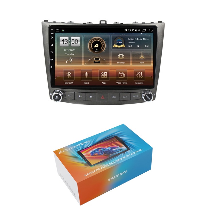 Navigatie SmartNavi cu Android Lexus IS 2005 - 2013, 4GB RAM, Radio GPS Dual Zone, Display HD QLED 10", Carplay si Android Auto, Wi-Fi si slot SIM 4G, Bluetooth, MirrorLink, USB
