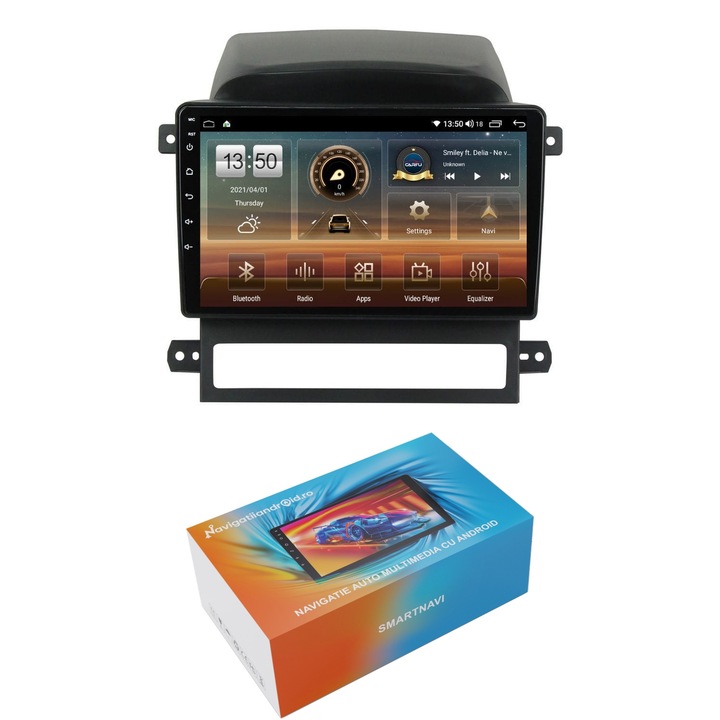 Navigatie SmartNavi cu Android Chevrolet Captiva 2006 - 2011, 4GB RAM, Radio GPS Dual Zone, Display HD QLED 9", Carplay si Android Auto, Wi-Fi si slot SIM 4G, Bluetooth, MirrorLink, USB