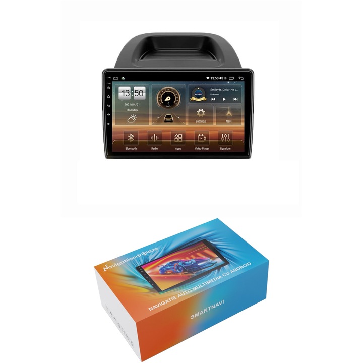 Navigatie SmartNavi cu Android Ford Ecosport dupa 2018, 4GB RAM, Radio GPS Dual Zone, Display HD QLED 10", Carplay si Android Auto, Wi-Fi si slot SIM 4G, Bluetooth, MirrorLink, USB