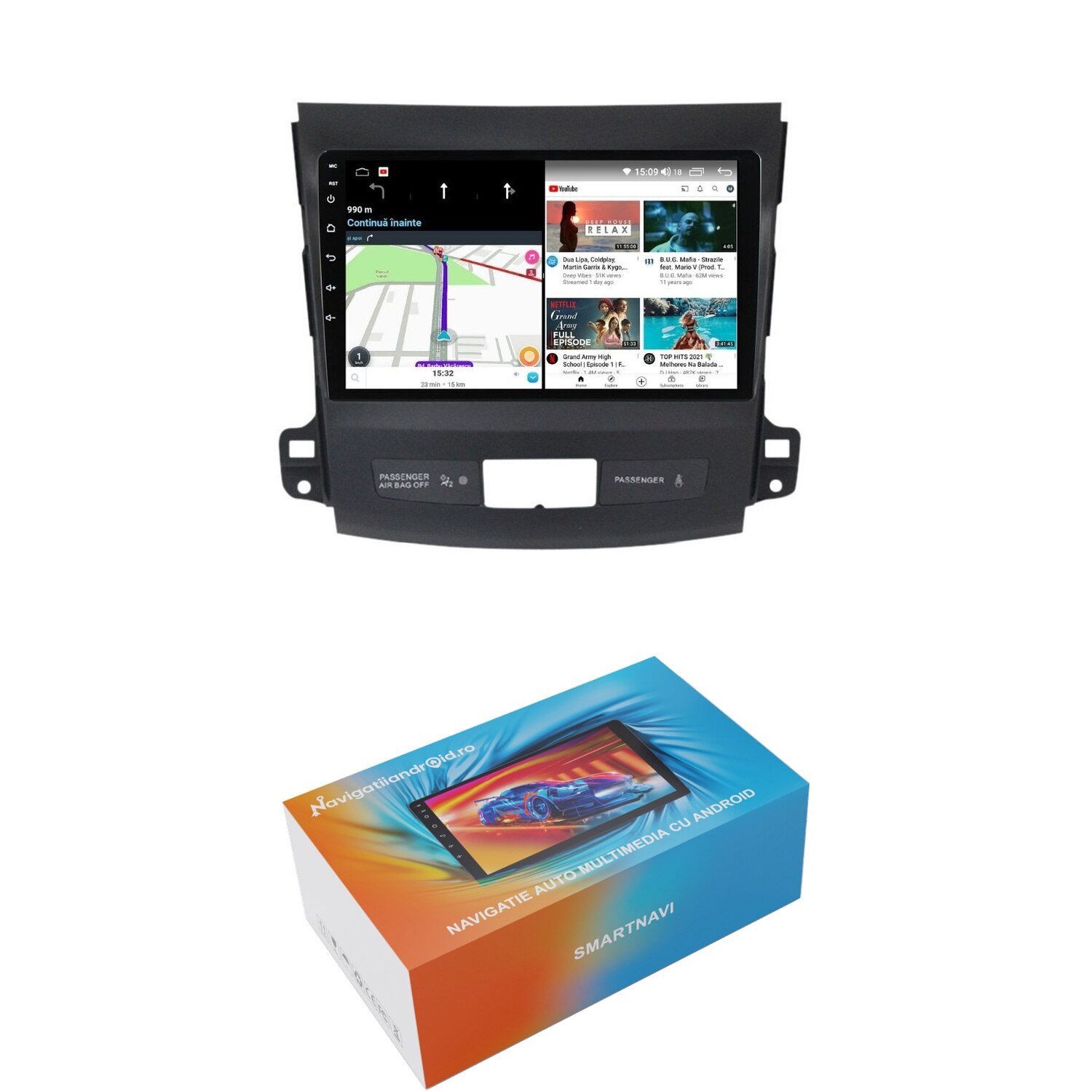 Outlander 2006 Android Navigatie SmartNavi cu Android Mitsubishi Outlander II 2006 - 2012, 4GB ...