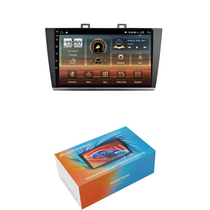 Navigatie SmartNavi cu Android Subaru Outback / Legacy 2014 - 2019, 4GB RAM, Radio GPS Dual Zone, Display HD QLED 9", Carplay si Android Auto, Wi-Fi si slot SIM 4G, Bluetooth, MirrorLink, USB