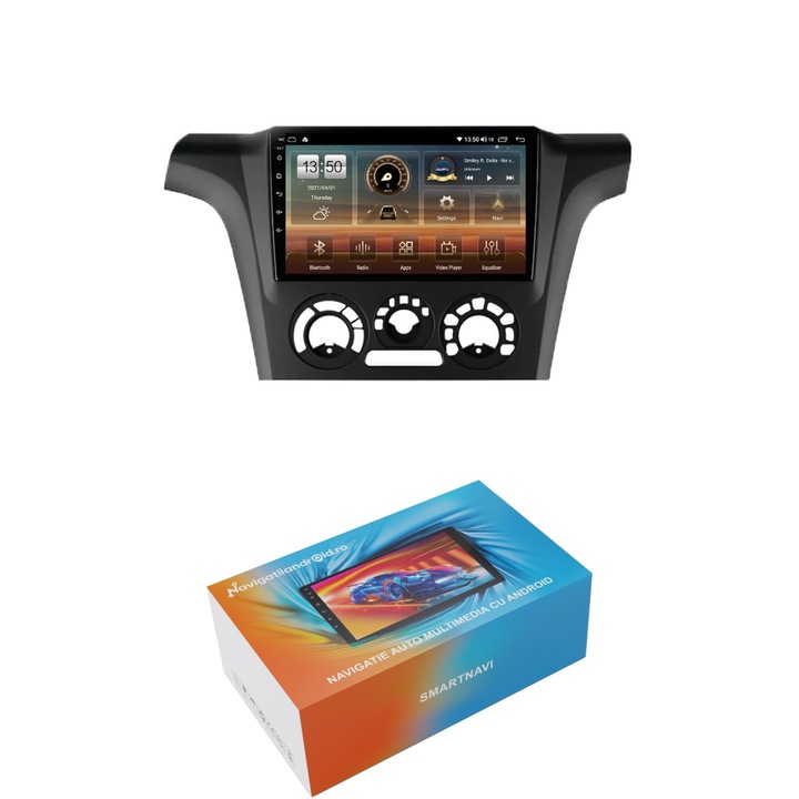 Navigatie SmartNavi cu Android Mitsubishi Outlander I 2001 - 2006, 4GB RAM, Radio GPS Dual Zone, Display HD QLED 10", Carplay si Android Auto, Wi-Fi si slot SIM 4G, Bluetooth, MirrorLink, USB