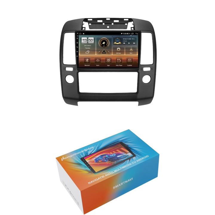 Navigatie SmartNavi cu Android Nissan Navara D40 2004 - 2014 fara navigatie originala, 4GB RAM, Radio GPS Dual Zone, Display HD QLED 9", Carplay si Android Auto, Wi-Fi si slot SIM 4G, Bluetooth, MirrorLink, USB