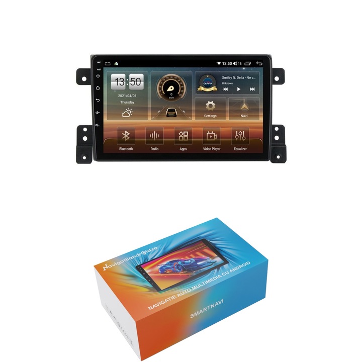 Navigatie SmartNavi cu Android Suzuki Grand Vitara 2005 - 2015, 4GB RAM, Radio GPS Dual Zone, Display HD QLED 9", Carplay si Android Auto, Wi-Fi si slot SIM 4G, Bluetooth, MirrorLink, USB