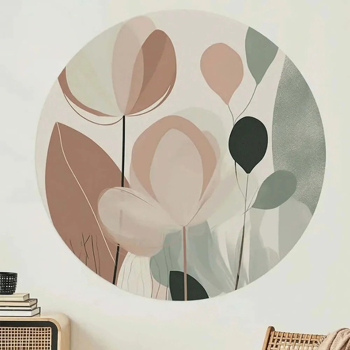 Sticker de perete floral Re-Bloom, Karll, vinil, multicolor, 78cm