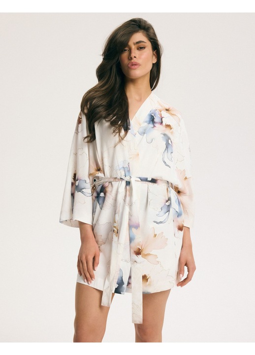 Halat dama, Floral, Alb Crem, Delightful 2 Esotiq