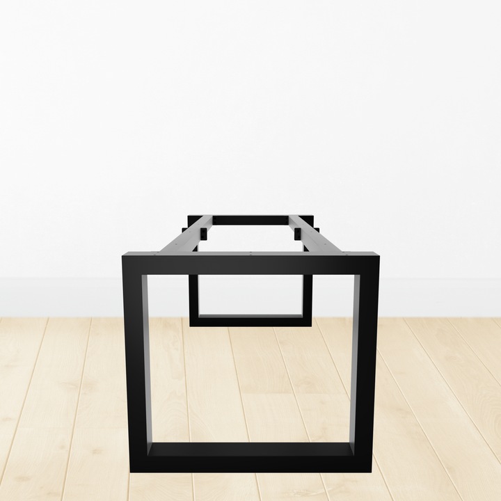 Cadru metalic pentru masa MetaloPro Eta Extreme, 200x80x72 cm, negru, stil industrial, picioare reglabile