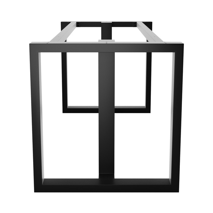 Cadru Metalic MetaloPro Eta Plus pentru Masă 180x70x72 cm Negru Matte cu Picioare Reglabile