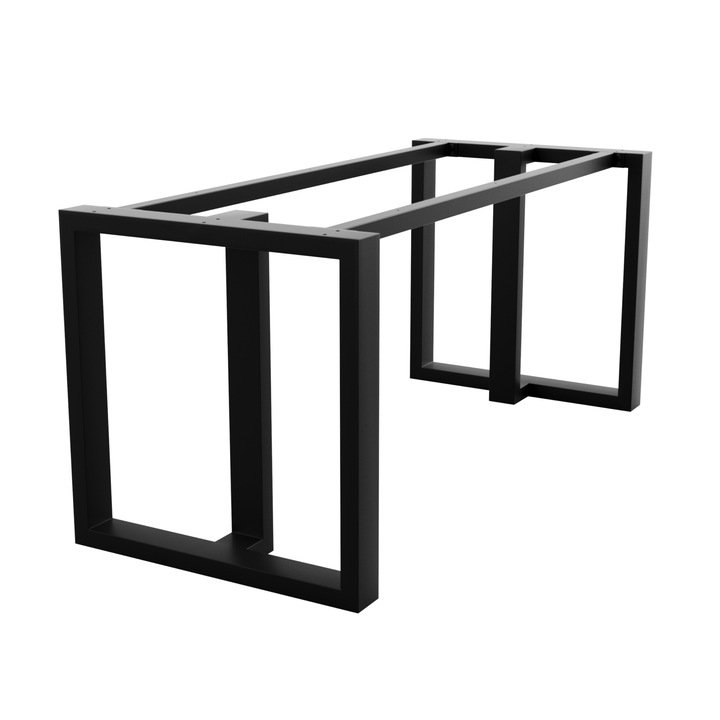 Cadru Metalic MetaloPro Eta Plus pentru Masă 180x70x72 cm Negru Matte cu Picioare Reglabile