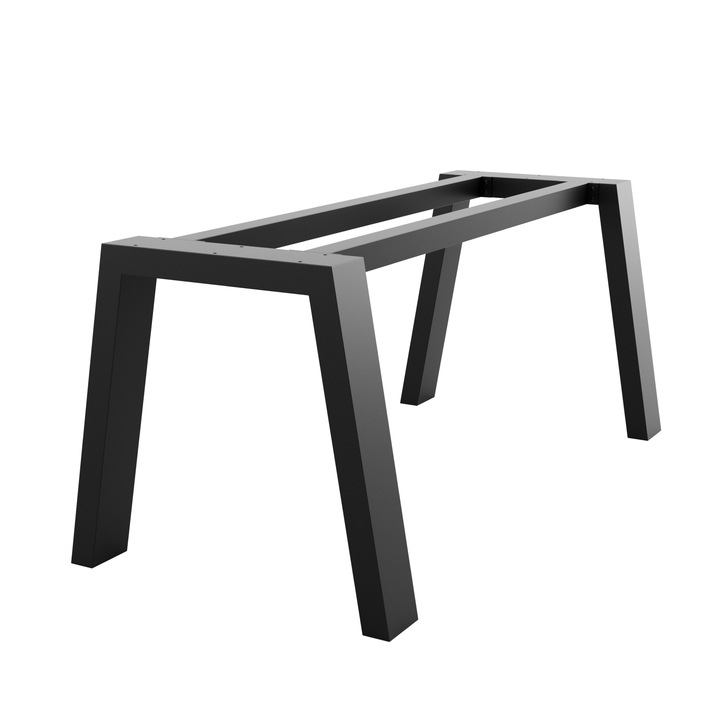 Cadru Masa MetaloPro Thusia Extreme, Otel Negru Mat, 180x80x72 cm, Picioruse Reglabile