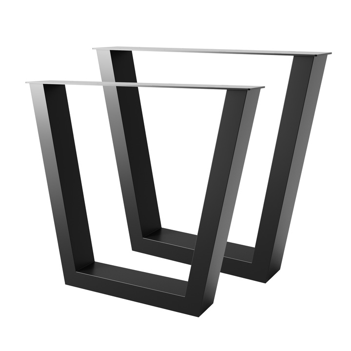 Picioare Masa MetaloPro Atria Lite Extreme Set 2 Bucati Otel Vopsit Pulbere Negru Mat