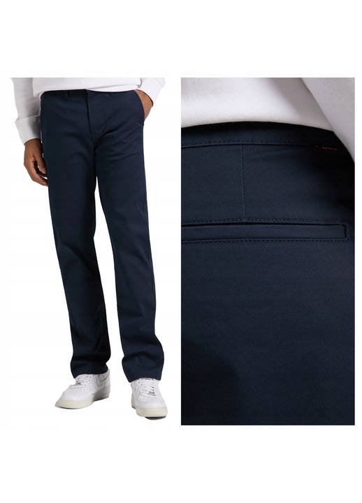Férfi rövidnadrág, Lee, Regular Chino, Slim Fit, Közepes derék, Hosszú, 5 zseb, Cipzár, Pamut, W32-L34 US, Kék