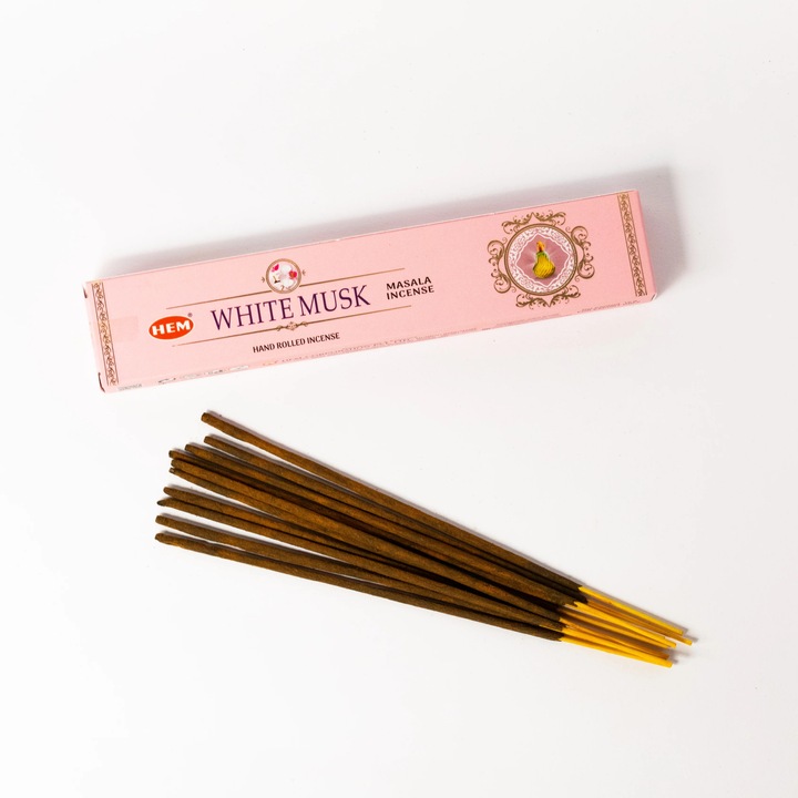 Betisoare parfumate cu mosc alb – Aroma delicata pentru calm si echilibru – 10 bucati in pachet