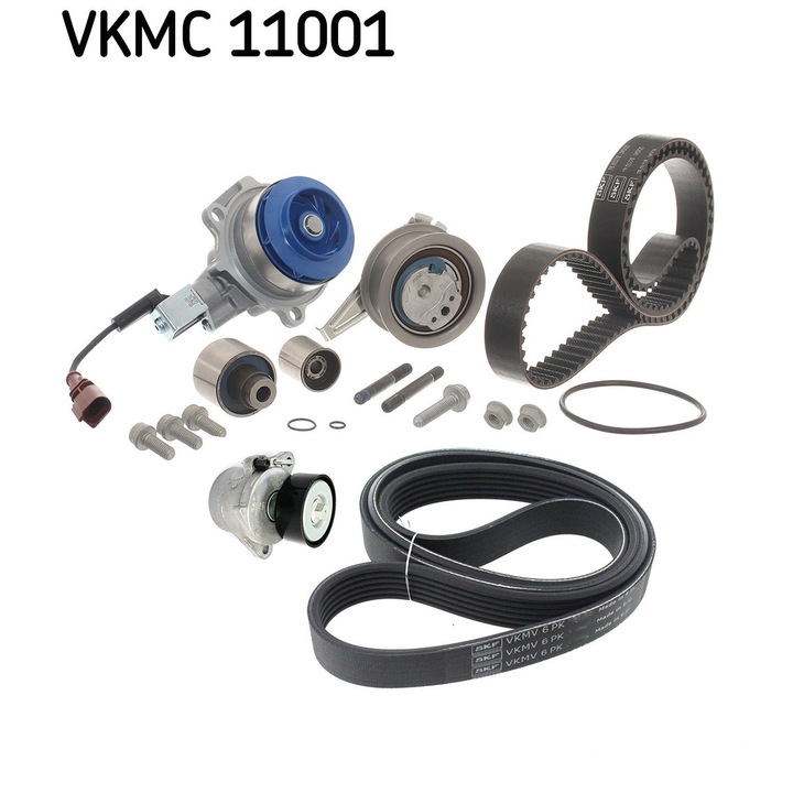 Set Pompa Apă + Curea Dintată SKF Vkmc11001, compatibil cu Audi, Seat, VW, multicolor