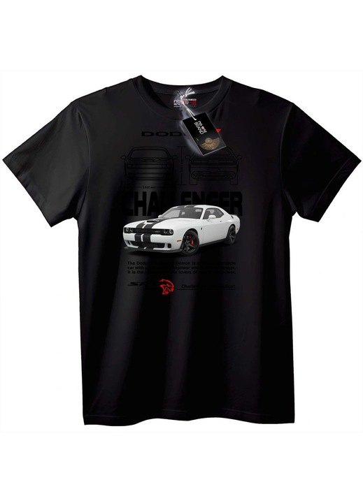 Tricou Dodge Challenger Automania, Negru