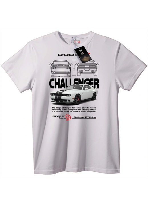 Póló Dodge Challenger Autománia, Fehér