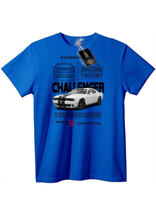 Póló Dodge Challenger Autománia, Kék