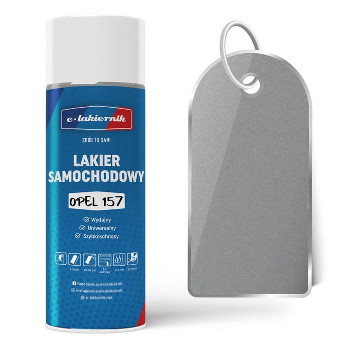 Vopsea auto, Lakier Samochodowy w Sprayu Oryginalny OPEL 157 Star Silver III, argintie