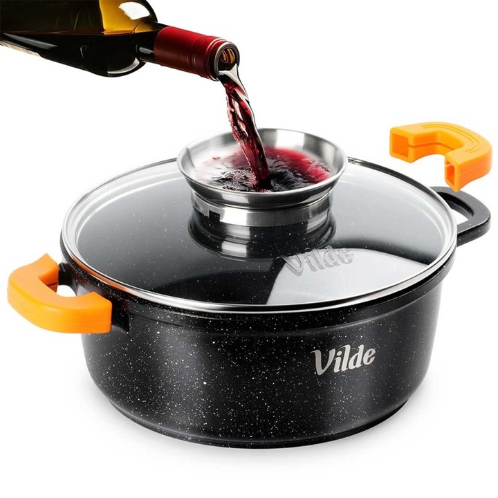 Oala granit 2,1L 20cm cu capac si aromatizator Vilde