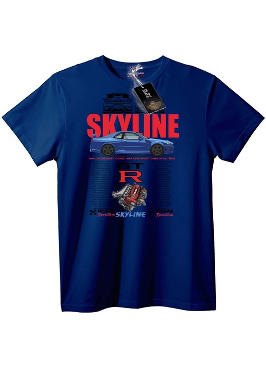 Tricou Nissan Skyline Automania, Bleumarin