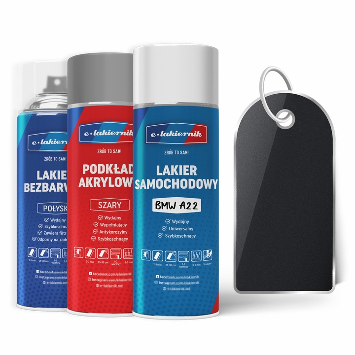 Vopsea auto, Lakiernik, Set de reparare BMW A22, Grafit stralucitor