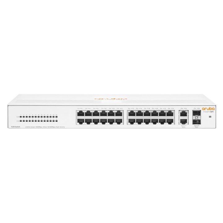 Switch fara management HP Enterprise Aruba Instant On 1430, 26 porturi, 2 SFP, 1U, Gigabit Ethernet