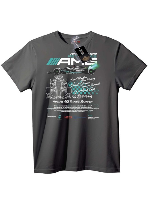 Tricou Mercedes AMG Petronas F1, Gri