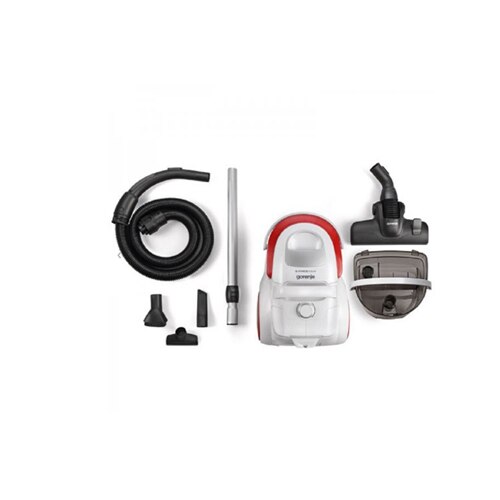 Aspirator Gorenje VCEB01GAWWF, filtrare cu apa, 800 W, 3 L, alb/rosu