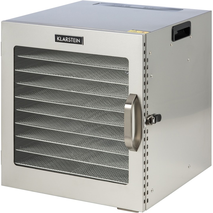 Klarstein, Captain Jerky 110, Uscator De Alimente, 1000 W, 30 - 90 ° C, Cronometru Pentru 24 De Ore, Otel Inoxidabil