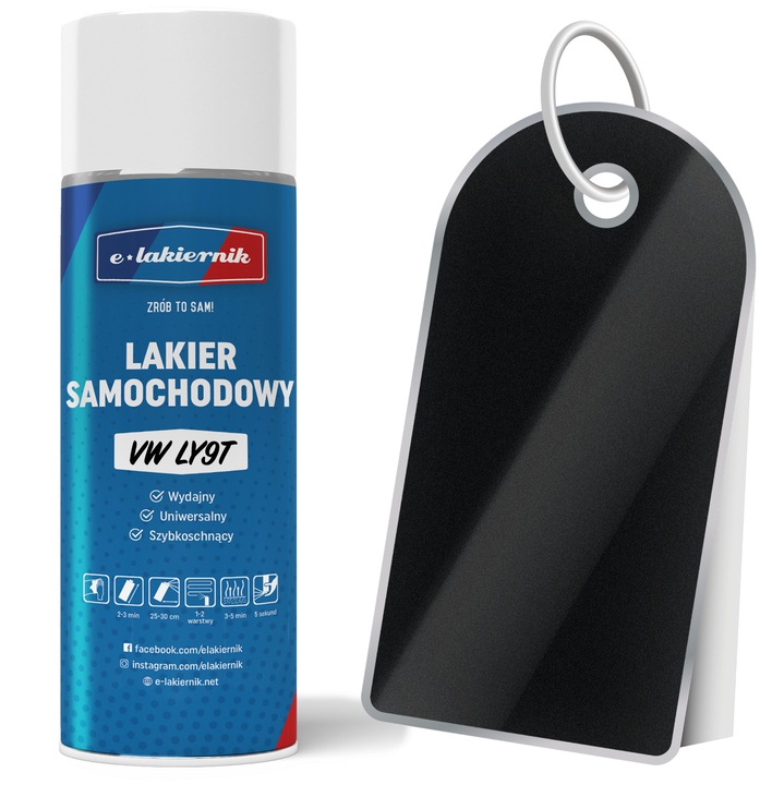 Vopsea auto, Lakiernik, Spray VW Volkswagen LY9T, negru metalizat, 400ml