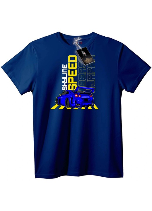 Tricou Skyline Speed Japonia, Bleumarin
