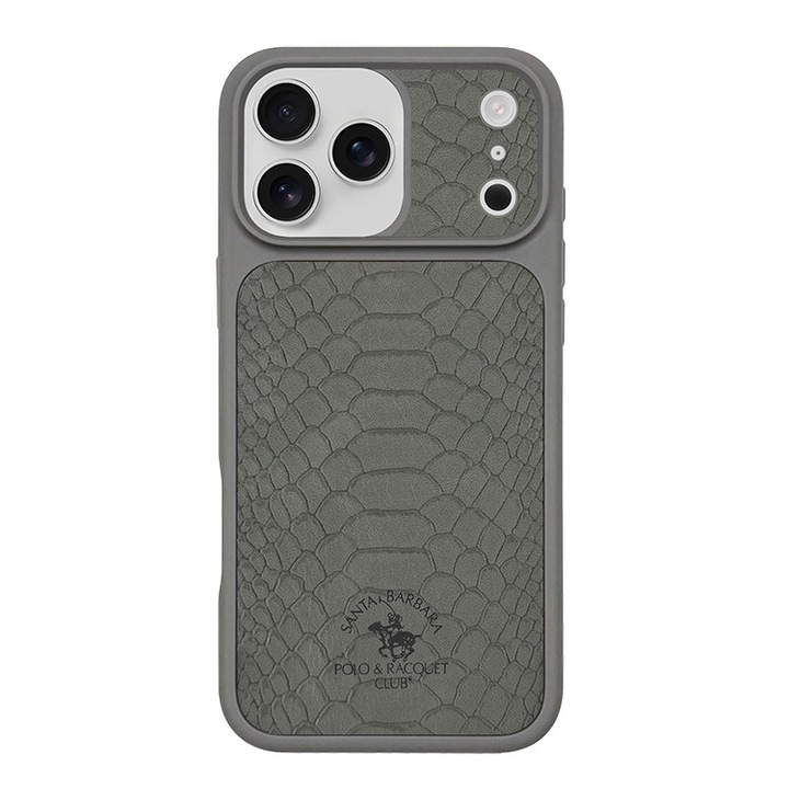 Husa pentru iPhone 17 Pro Din Piele, Sb Polo, Knight, Textura Din Piele Cu Finisaj Clasic, Compatibilitate Cu Magsafe, Suport Pentru Incarcare Wireless, Colturi Intarite Si Constructie Durabila Din Tpu/Pc, Gri
