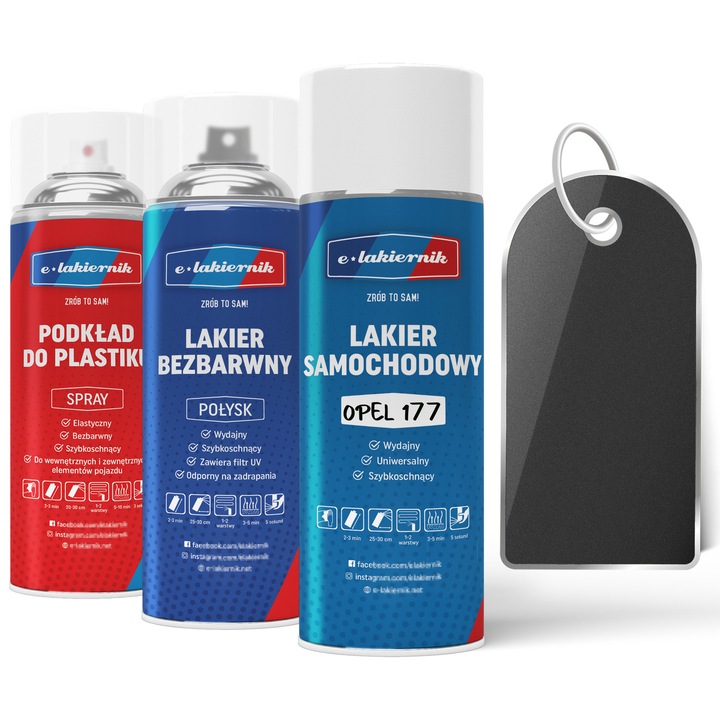 Vopsea auto, e-lakiernik, Lakier Samochodowy w Sprayu Zestaw, gri, set