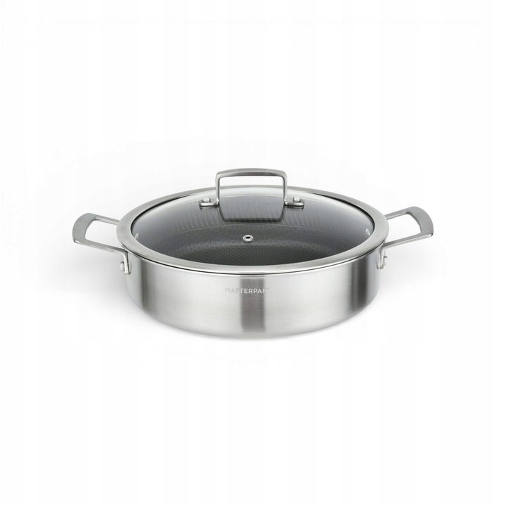 Oala din otel inoxidabil, Masterpan, 24cm, cu capac, solida