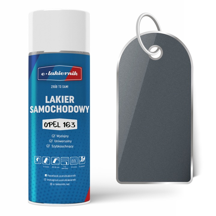 Vopsea auto, Lakier Samochodowy w Sprayu Oryginalny OPEL 163 Lichtsilber, 400ml
