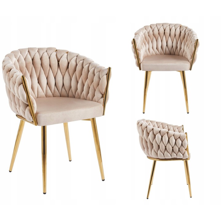 Scaun Furnitex K7-FX, catifea bej