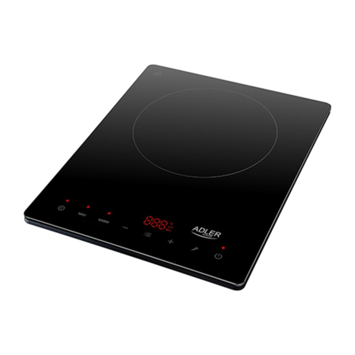 Plita electrica Adler, AD 6513, 1 zona de gatit, LCD, neagra