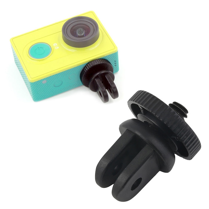 Адаптер за закрепване на 360 градуса, система за закрепване на статив за спортни видеокамери GoPro Hero Session Mini Max Fusion, insta360 One X Go, SJcam, DJI Action, универсален, с външна резба 1/4 от пластмаса