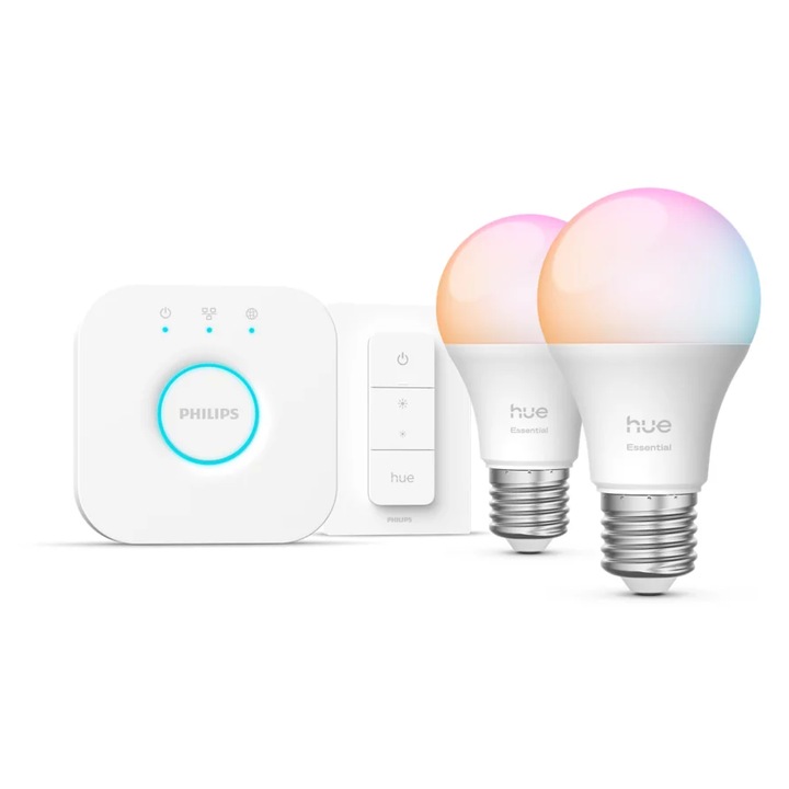 Комплект крушки Philips Hue E WCA 806 A60, бял, 2 бр