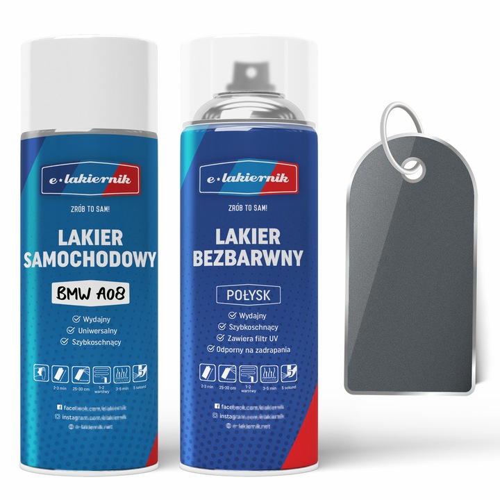 Vopsea auto, e-lakiernik, Lakier Samochodowy w Sprayu, argintie, 400ml