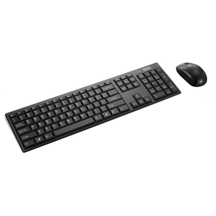 Безжична клавиатура и мишка Lenovo 100 Combo, безжични, черен цвят, компактни размери