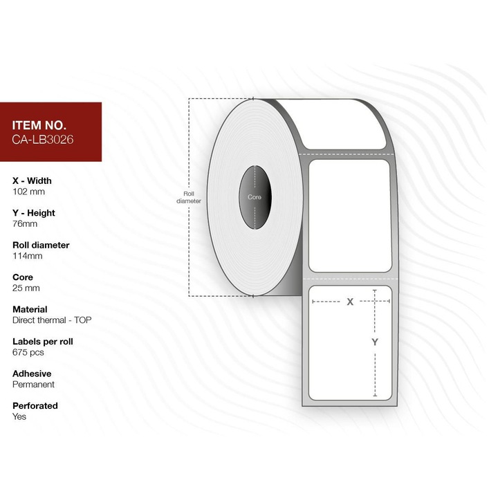 Benzile etichete Capture Label 102x76, Core 25, set