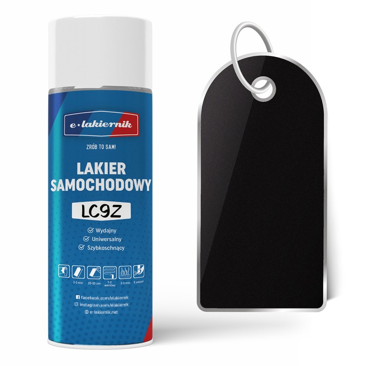 Vopsea auto, Lakier Samochodowy w Sprayu Oryginalny VOLKSWAGEN VW LC9Z, negru, 400ml