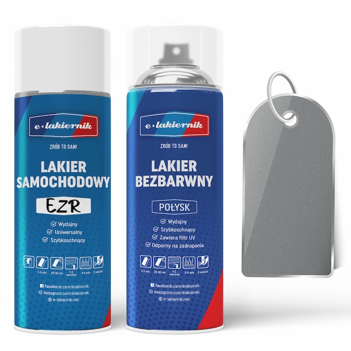 Vopsea auto e-lakiernik Spray Gris Aluminium 400ml