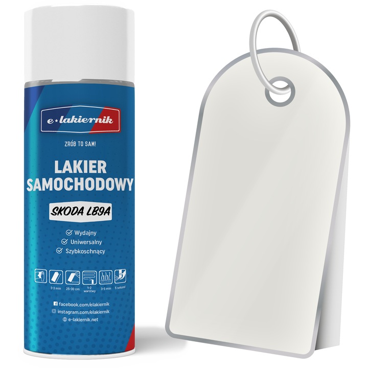 Autófesték, Lakier Samochodowy Spray SKODA LB9A B9A B4 B4B4 1026 BILA CANDY, 400ml